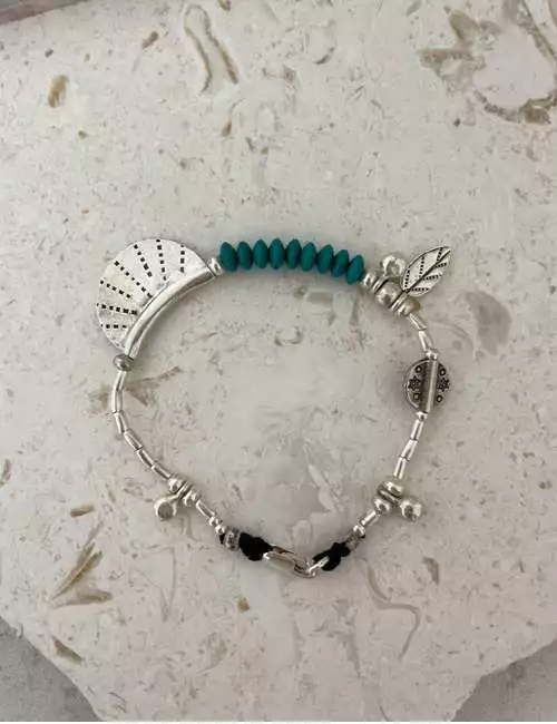 green turquoise crescent bracelet