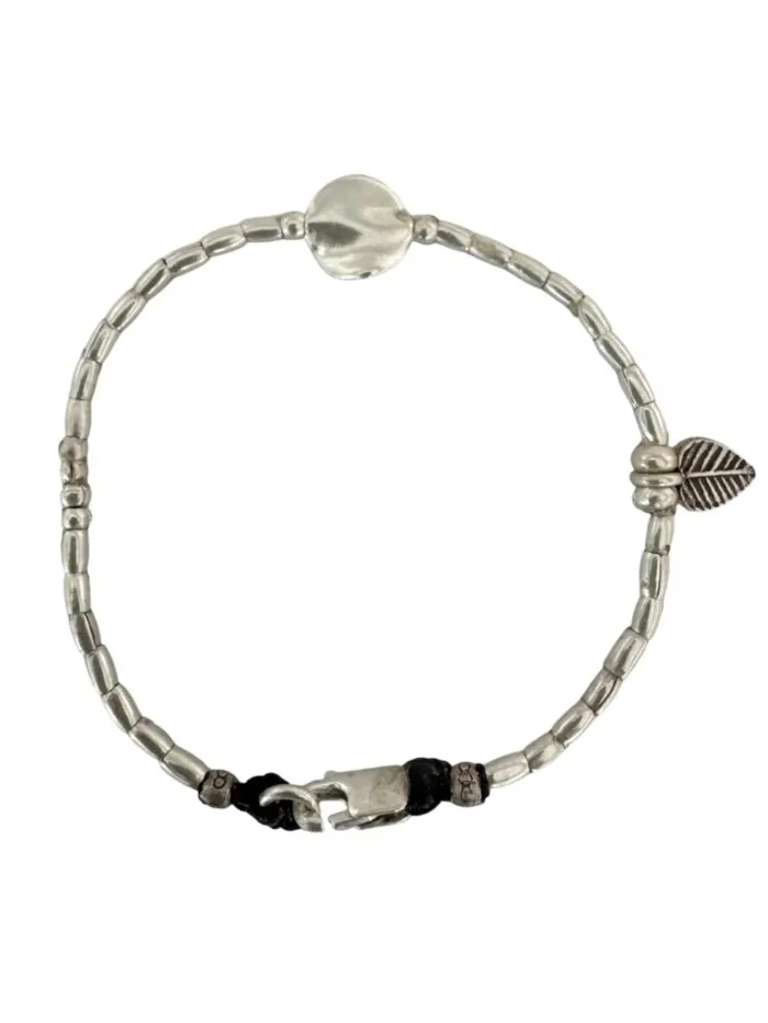 pure silver simple style bracelet. Handmade for everyday wear. Ocean safe. Tug proof for active mums.