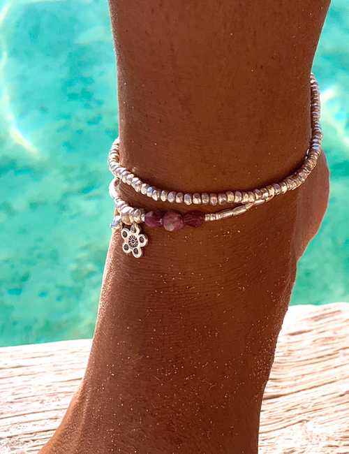 Nugget Silver Anklet – Rico Designs