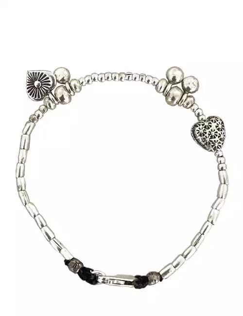 tigermist heart silver bracelet