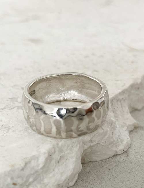 swell sterling silver thick band ring