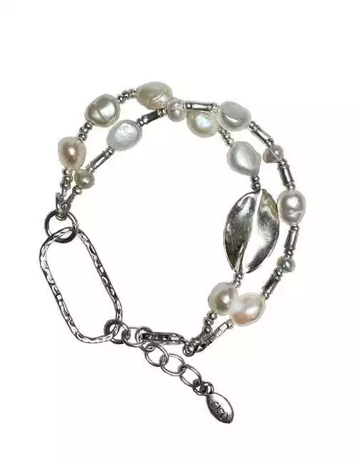 freshwater pearl and silver bracelet