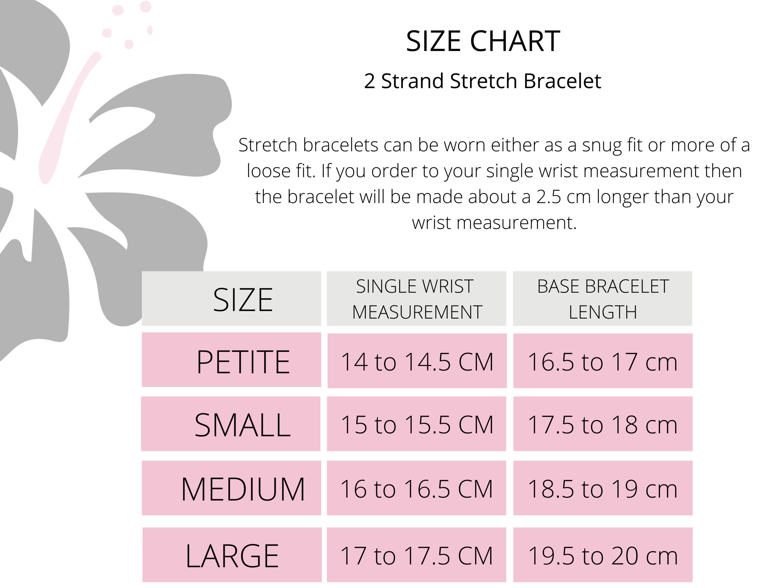rico designs bracelet size chart