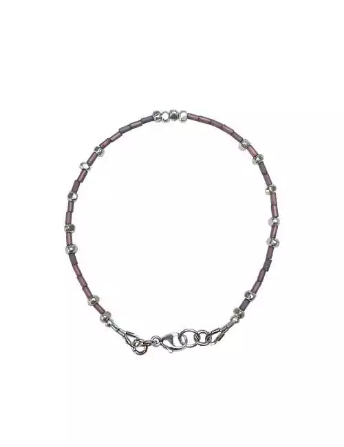 silver seed bead bracelet