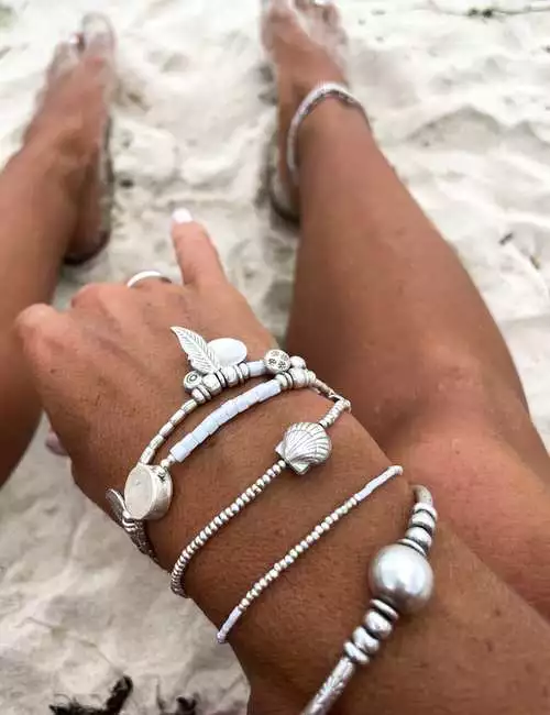 white segment silver bracelet