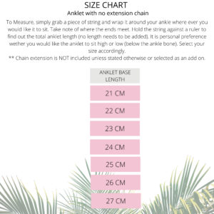 rico designs anklet size chart NO extension chain