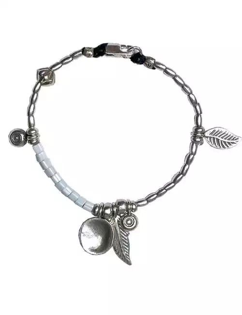 charmed white segment silver bracelet