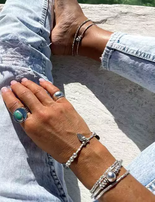 silver bracelets with turquoise