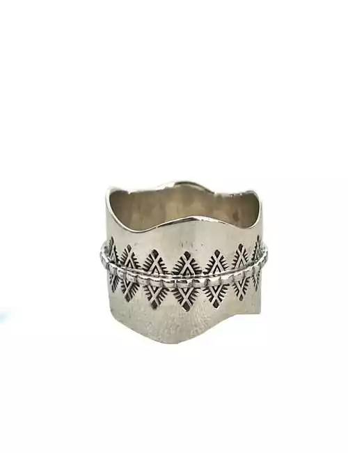 wide band sterling silver ring