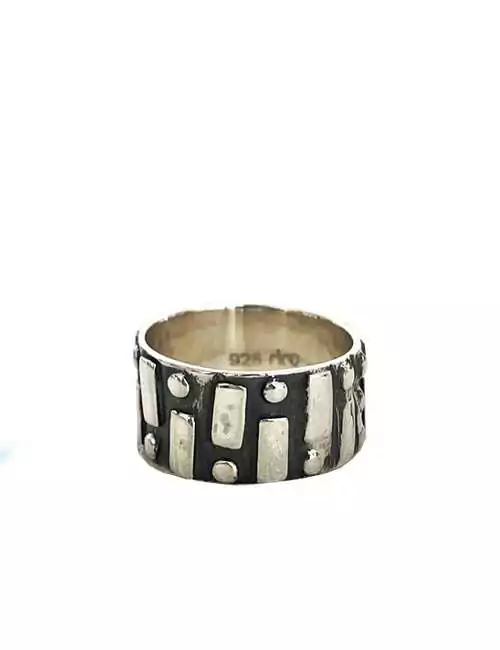 wide band sterling silver ring