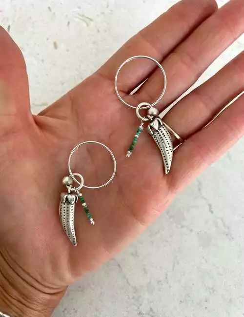 sterling silver. hoop earrings