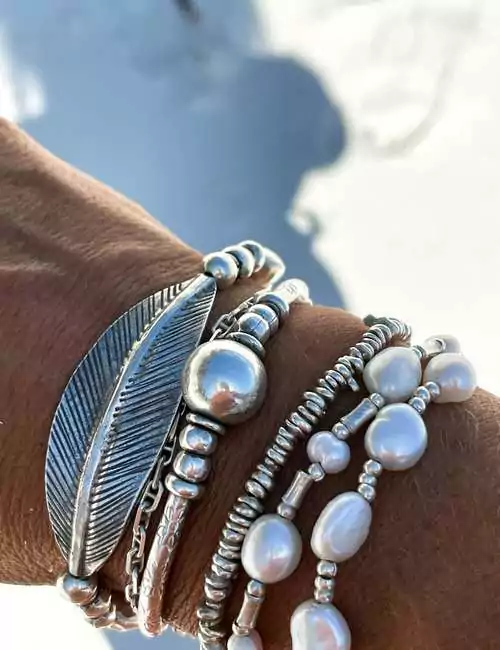 high quality silver stretch bracelet