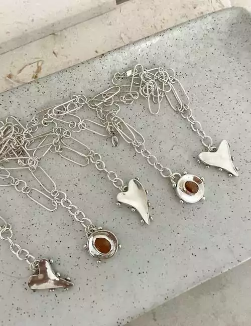 sunstone pendant silver necklace