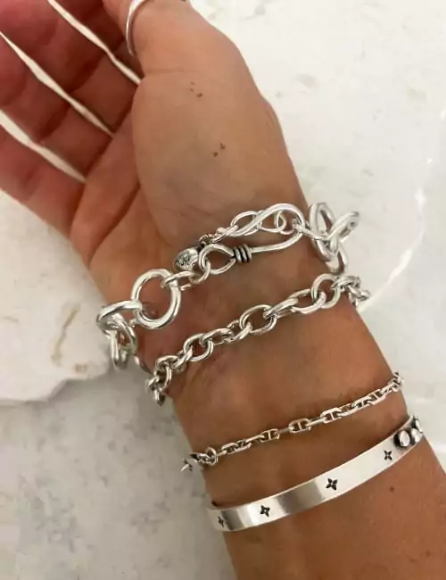 the chunk. hand made large sterling silver chain bracelet