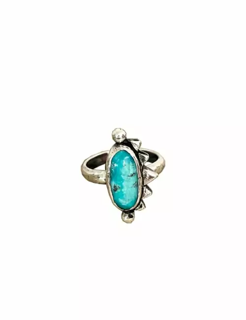 sterling silver with natural turquoise ring