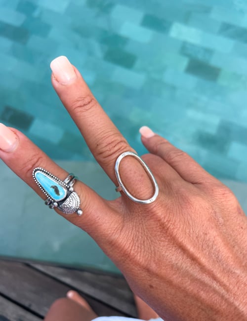 sterling silver with natural turquoise ring