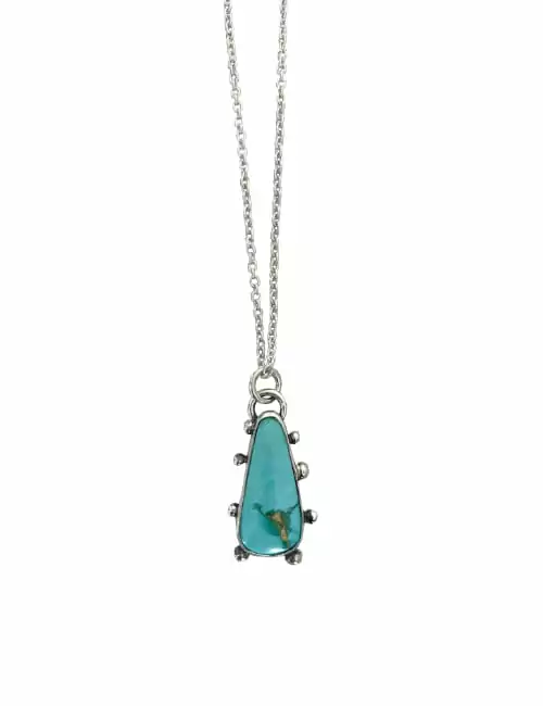 Turquoise pendant silver necklace
