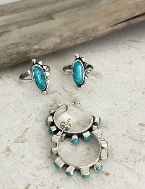 Turquoise Hoop Earrings – Rico Designs
