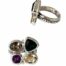 sterling silver ring with 4 gemstones