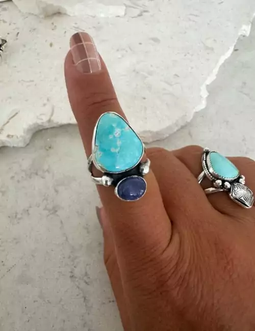 Turquoise and Tanzanite Ring