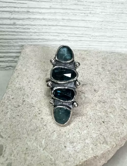 kyanite gemstone ring