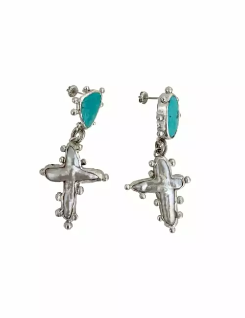 turquoise pearl studs