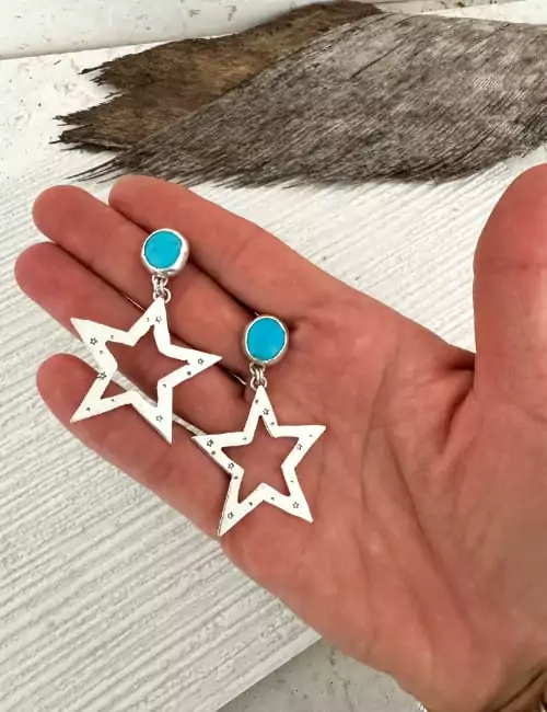 Turquoise star stud Earrings