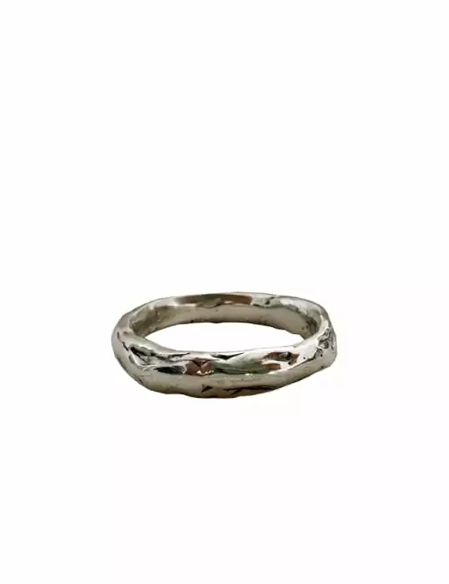 organic molten silver ring