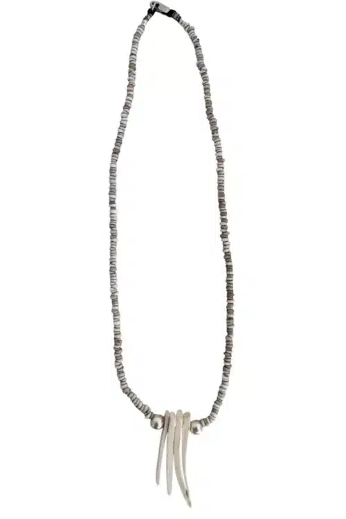 java glass antique white beaded necklace with bamboo stick ocean inspired necklace water safe