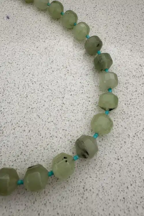 green jade gemstone necklace handmade short necklace