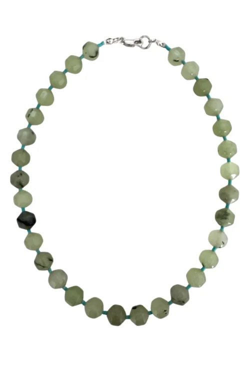 green jade gemstone necklace handmade short necklace