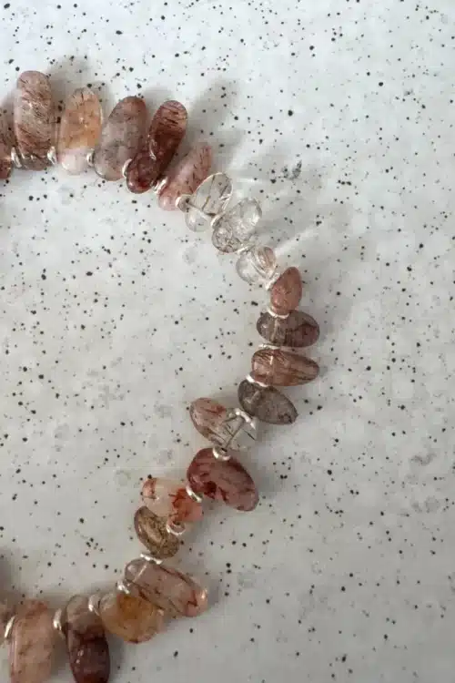 statement rutilated quartz necklace handmade short necklace