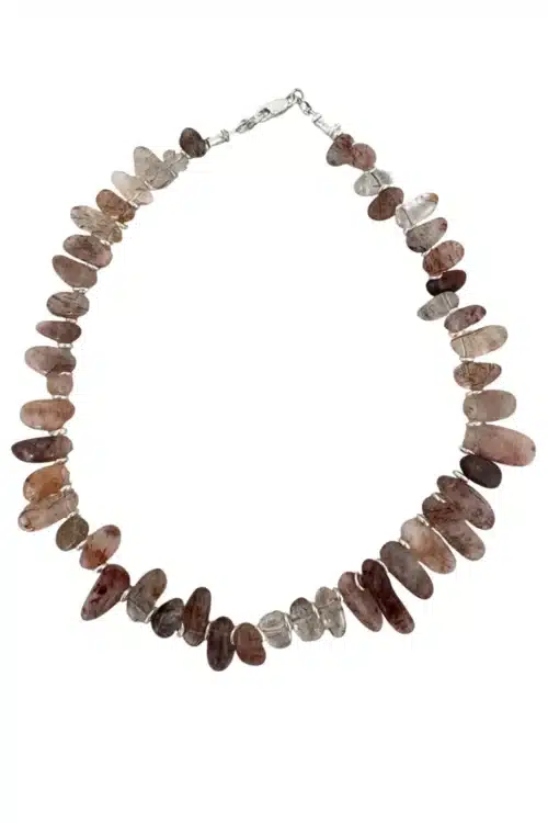 statement rutilated quartz necklace handmade short necklace