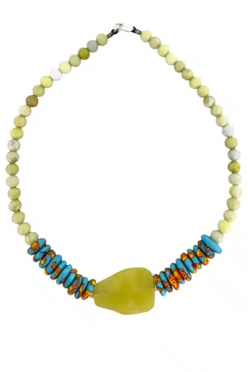 statment chunky short gemstone necklace handmade