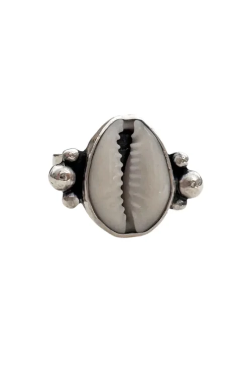 handmade cowrie shell ring in Sydney australia. Ocean safe