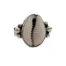 cowrie shell natural sterling silver ring