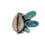 natural cowrie shell with verde valley turquoise and white water turquoise gemstone, sterling silver ring