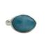 horizontal set oval larimar sterling silver ring. Ocean inspired silver ring