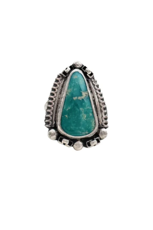 handmade sterling silver white water turquoise gemstone ring