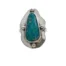 hand cut organic sterling silver ring with natural turquoise gemstone.