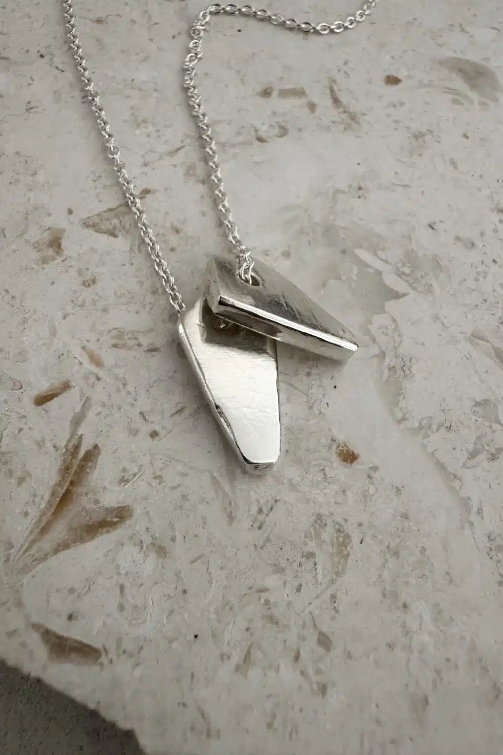 chunky sterling silver pendants on sterling silver chain necklace