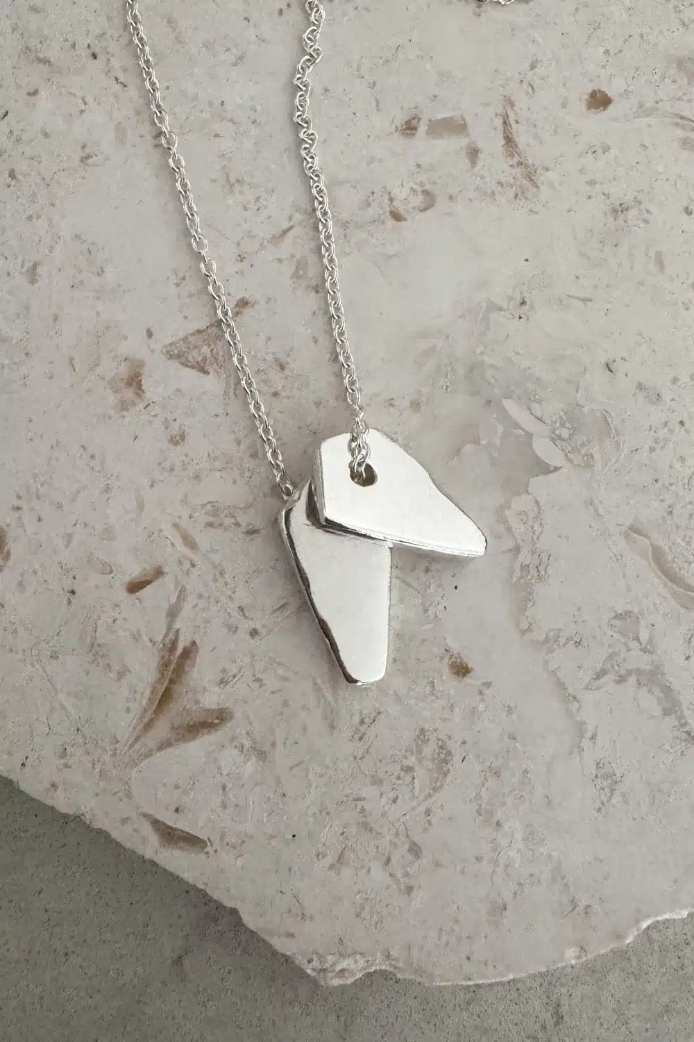 chunky sterling silver pendants on sterling silver chain necklace