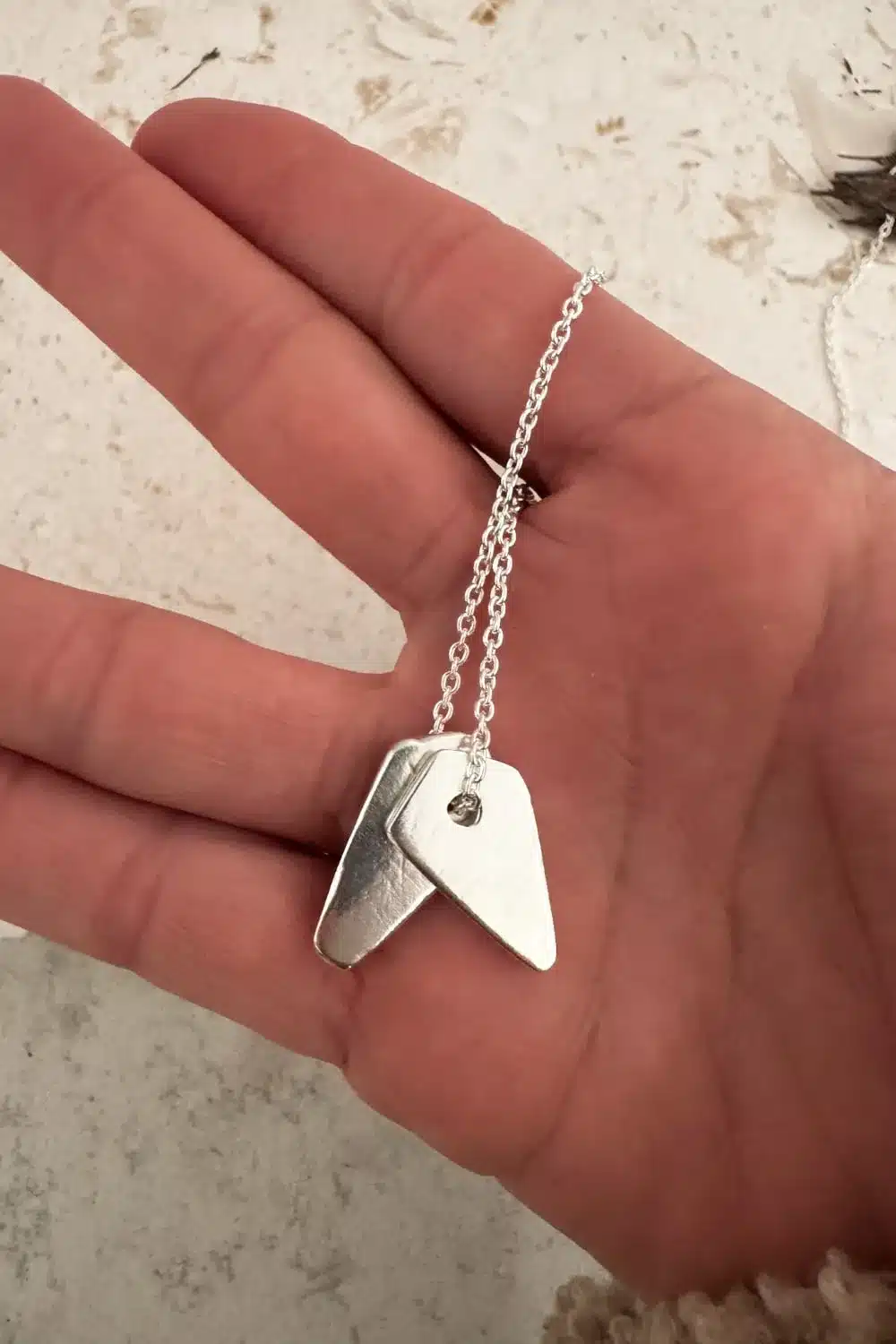 Chunky Silver Shard Necklace - Image 2