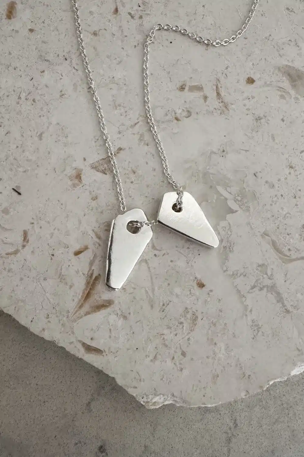 chunky sterling silver pendants on sterling silver chain necklace