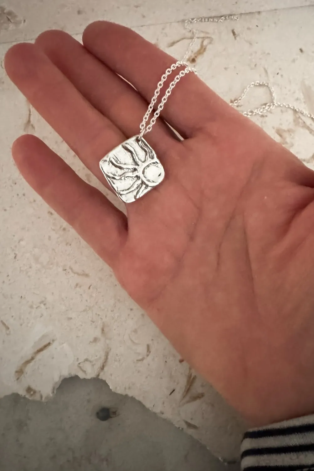shine bright chunky pendant sterling silver necklace