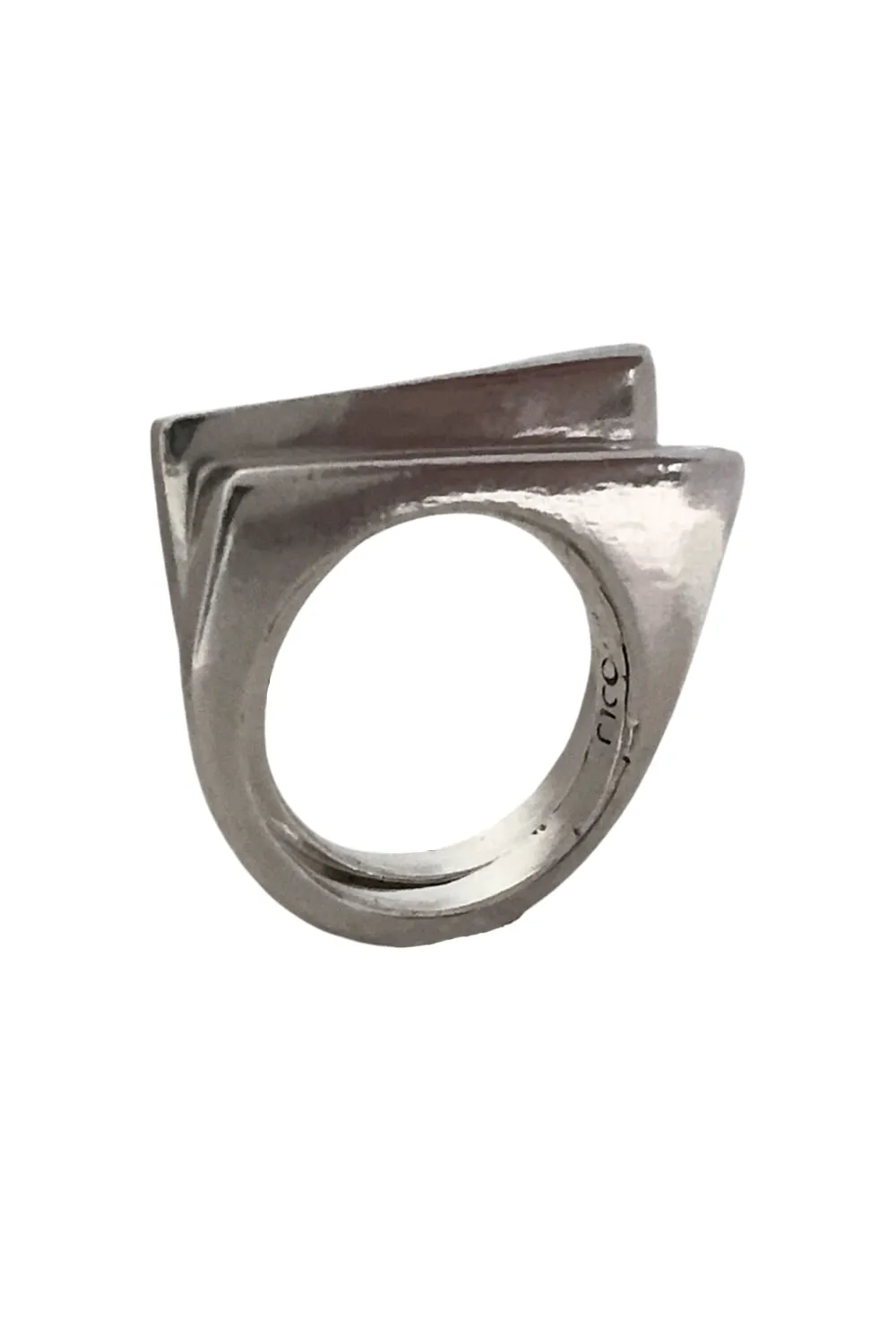 solid sterling silver signet ring set. stacking ring set