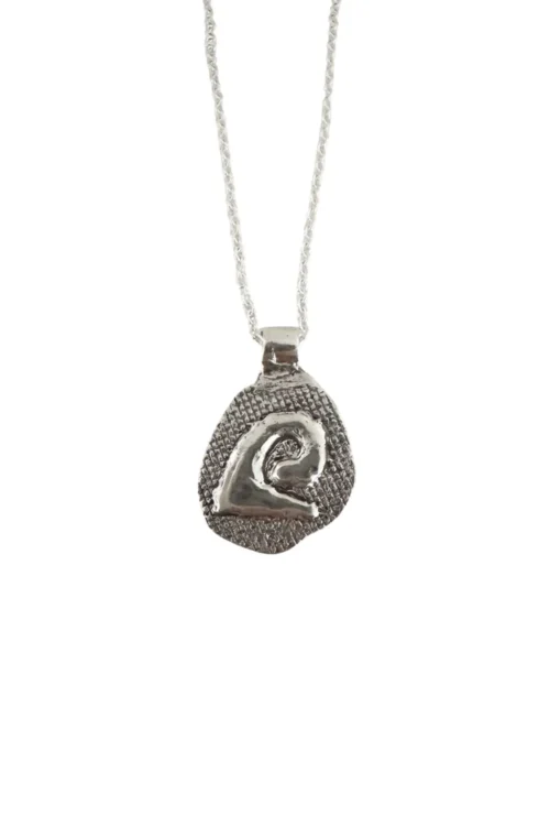 chunk freeform wave pendant necklace on sterling silver chian