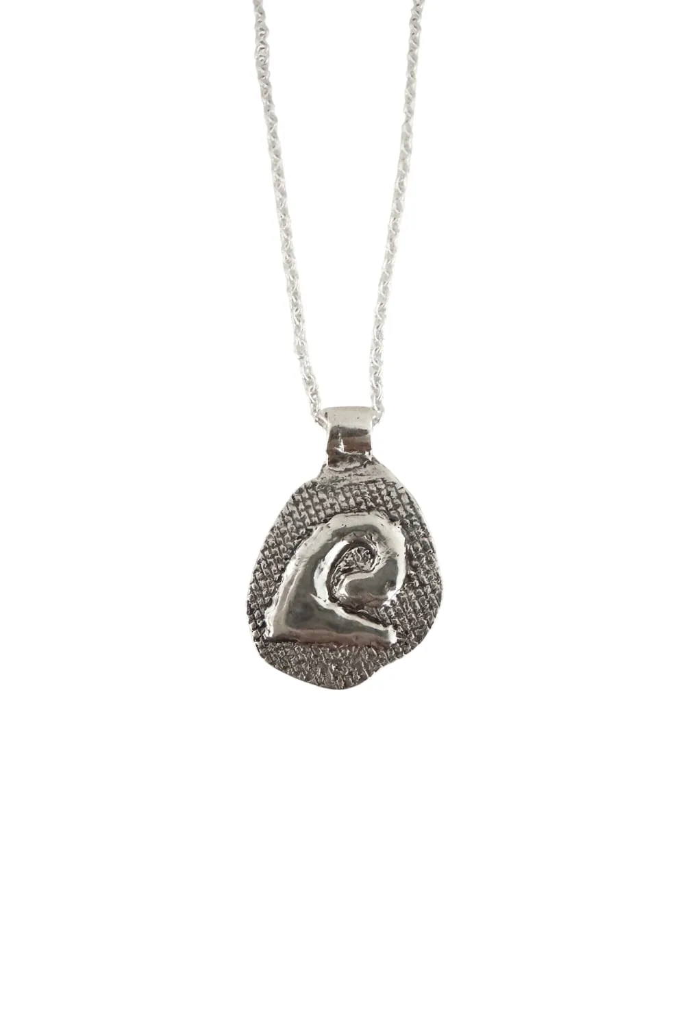 chunk freeform wave pendant necklace on sterling silver chian